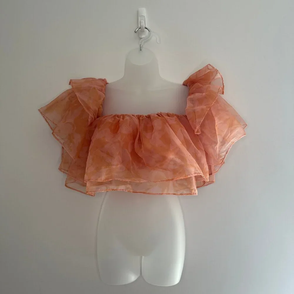 Show Me Your MuMu Rossella Ruffle Top | Size M - Picture 2 of 4